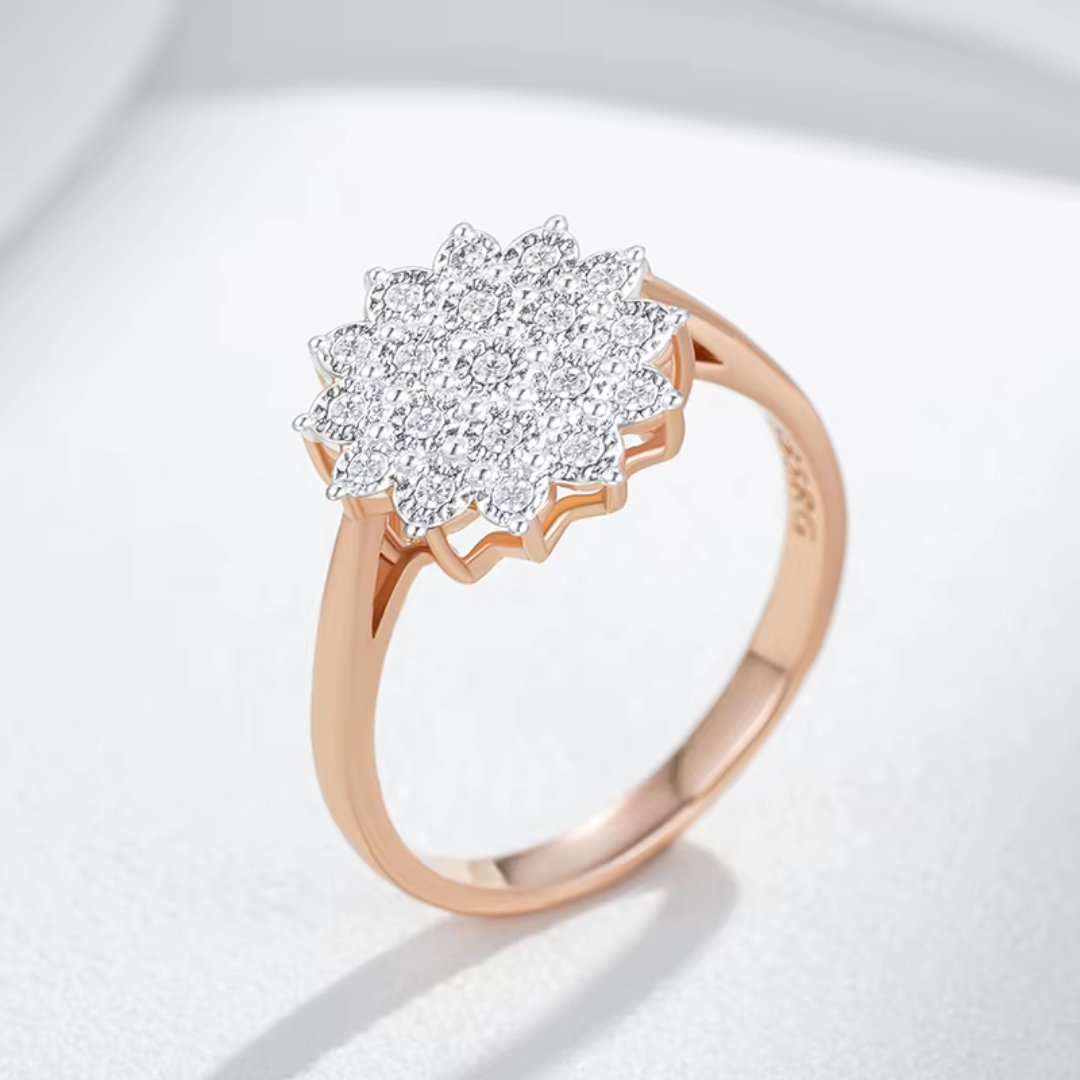 Bague Fleur de Diamants en Or Rose