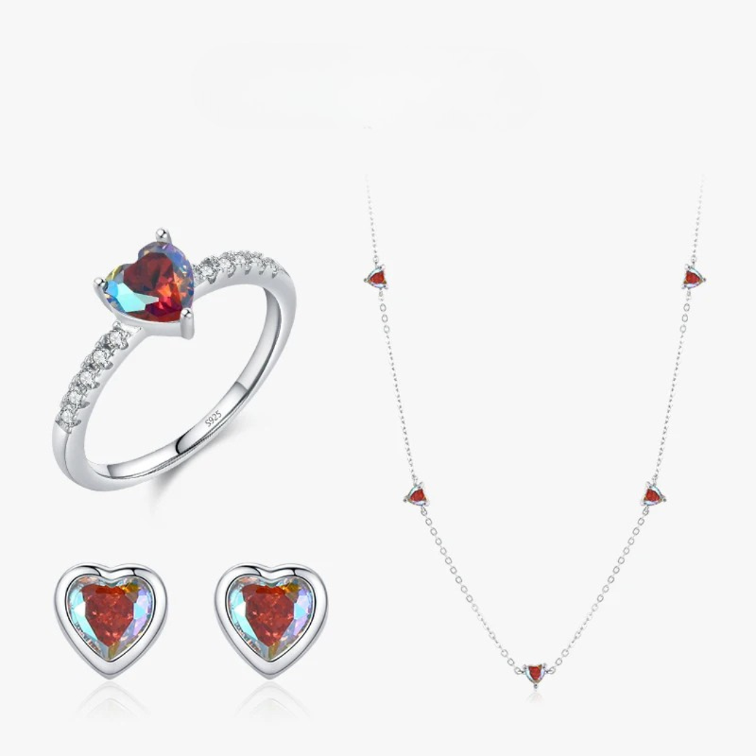 Parure Éclipse en Argent avec Cristaux Célestes