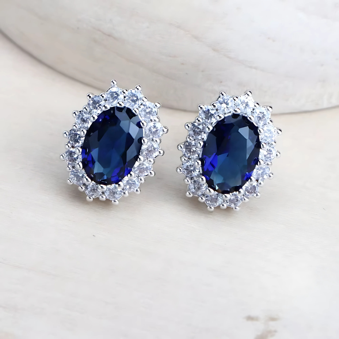 Parure Élégance Saphir - Ensemble Collier, Bague et Boucles d’Oreilles